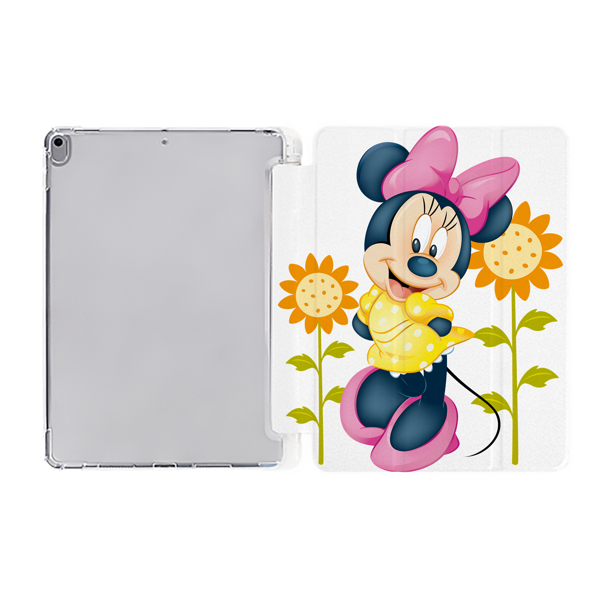 （画像用） ミッキーマウス Mickey Mouse IPad ケース ペン収納付き 三つ折りスタンド PUレザー×シリコン 対応機種9.5/10.5/10.9インチ